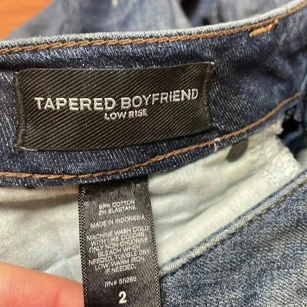 Express tapered boyfriend distressed ankle jeans